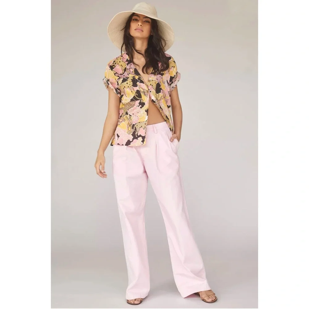 NWT Anthropologie Maeve Printed Buttondown Surf Shirt, sz XS, MSRP $98 - Picture 4 of 12